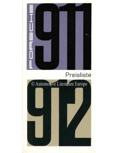1966 PORSCHE 911 / 912 PRIJSLIJST DUITS