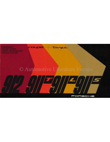 1965 PORSCHE 912 / 911T / 911L / 911S FARBKARTE PROSPEKT