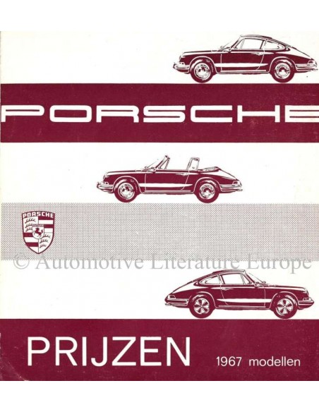 1967 PORSCHE 911 / 912 PRIJSLIJST NEDERLANDS