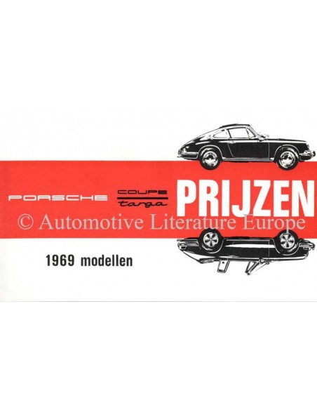 1969 PORSCHE 911 / 912 PREISLISTE NIEDERLÄNDISCH