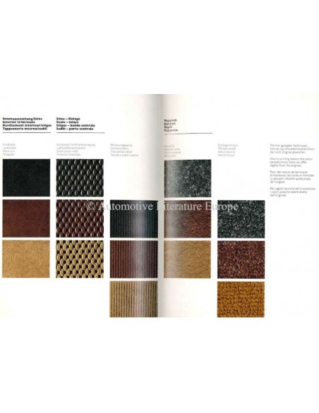 1974 VW-PORSCHE 914 KLEURENKAART BROCHURE