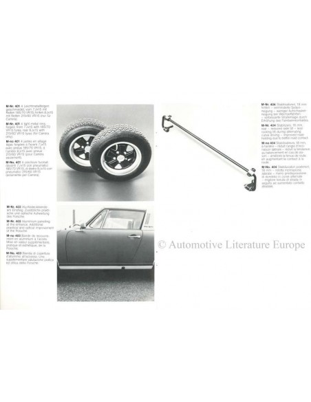 1975 PORSCHE 911 CARRERA TURBO ZUBEHÖR PROSPEKT