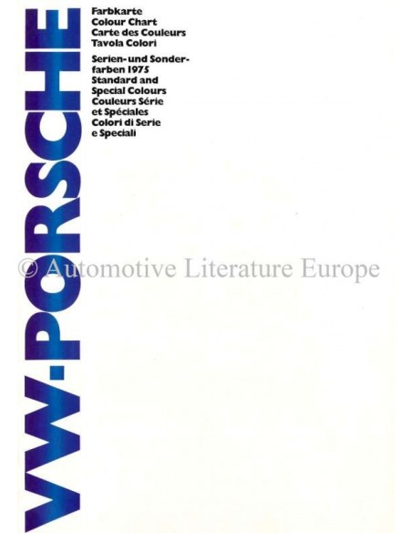 1975 VW-PORSCHE 914 COLOUR CHART BROCHURE