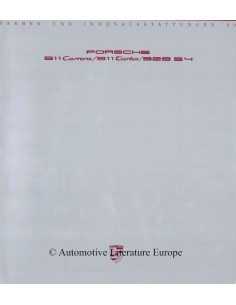 1989 PORSCHE 911 / 928 FARBEN & INNENAUSSTATTUNG PROSPEKT DEUTSCH