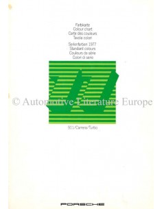 1977 PORSCHE 911 CARRERA / TURBO COLOUR CHART BROCHURE