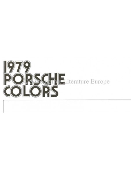 1979 PORSCHE 911SC / 928 / TURBO / 924 COLOURS & INTERIOR BROCHURE ENGLISH