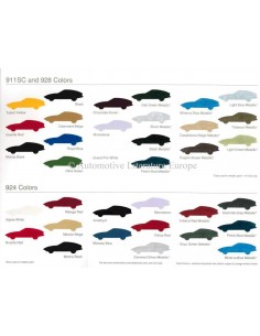 1980 PORSCHE 911SC / 928 / 924 COLOURS & INTERIOR BROCHURE ENGLISH 2