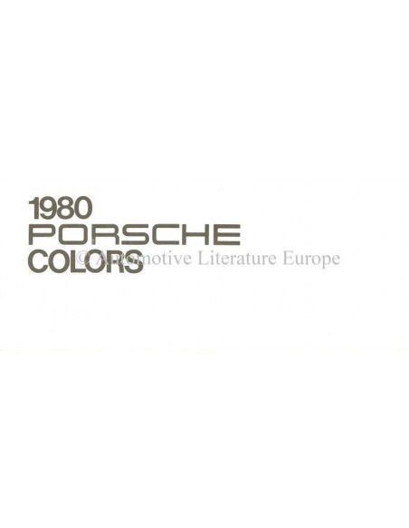 1980 PORSCHE 911SC / 928 / 924 COLOURS & INTERIOR BROCHURE ENGLISH