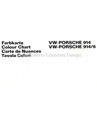 1969 VW-PORSCHE 914 & 914/6 FARBKARTE PROSPEKT