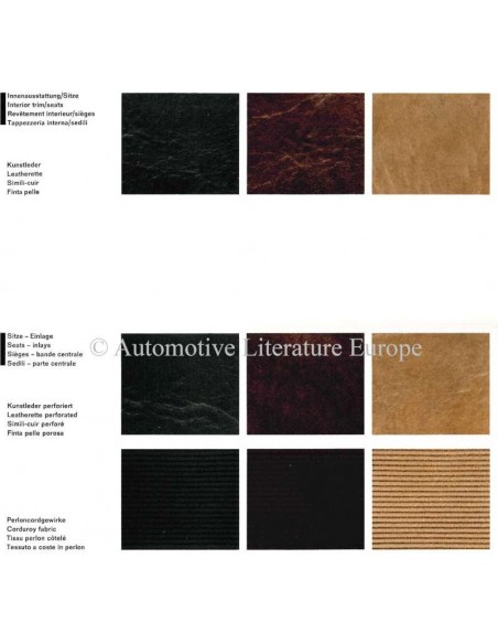 1971 VW-PORSCHE 914 & 914/6 FARBKARTE PROSPEKT