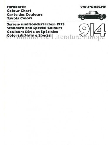 1973 VW-PORSCHE 914 KLEURENKAART BROCHURE