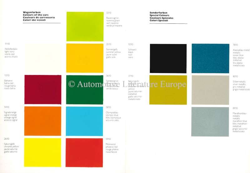 Vw Colour Chart 2015