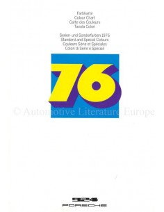 1976 PORSCHE 924 KLEURENKAART BROCHURE