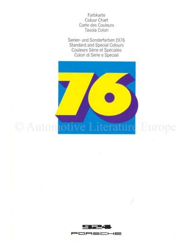 1976 PORSCHE 924 FARBKARTE PROSPEKT