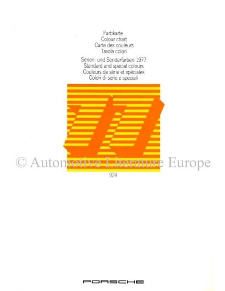 1977 PORSCHE 924 FARBKARTE PROSPEKT