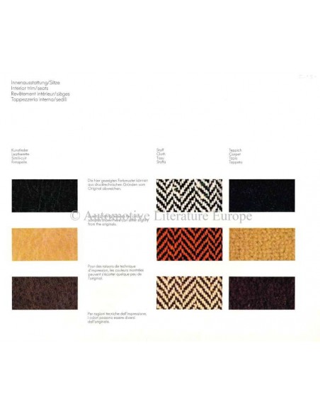 1979 PORSCHE 924 COLOURS & INTERIOR BROCHURE