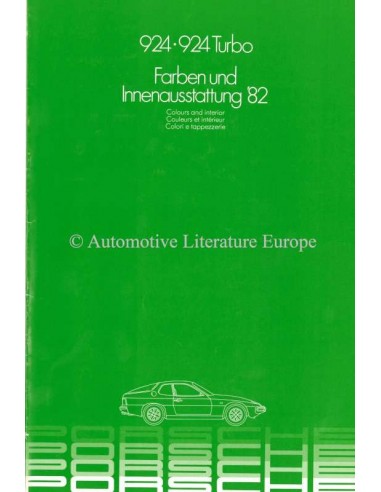 1982 PORSCHE 924 & 924 TURBO COLOURS & INTERIOR BROCHURE