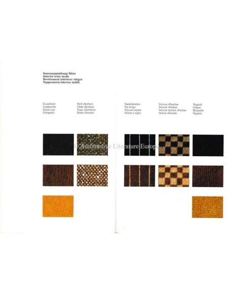 1982 PORSCHE 924 & 924 TURBO COLOURS & INTERIOR BROCHURE