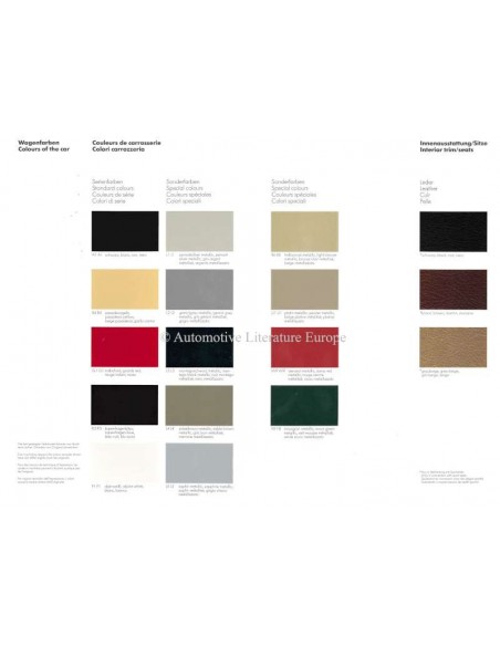 1983 PORSCHE 924 FARBEN & INNENAUSSTATTUNG PROSPEKT
