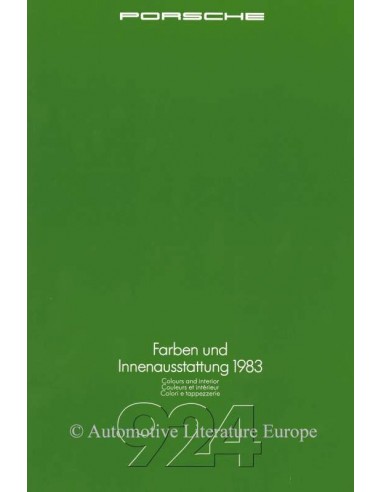 1983 PORSCHE 924 FARBEN & INNENAUSSTATTUNG PROSPEKT