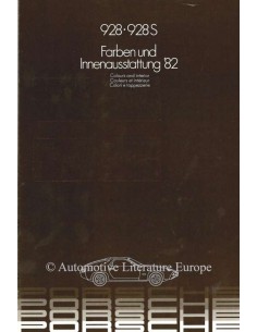 1982 PORSCHE 928 & 928S KLEUREN & INTERIEUR BROCHURE