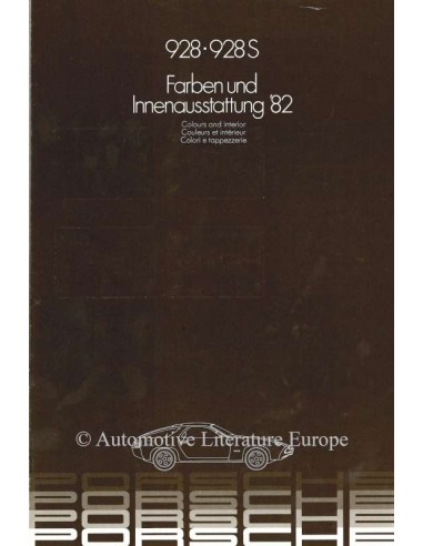 1982 PORSCHE 928 & 928S KLEUREN & INTERIEUR BROCHURE