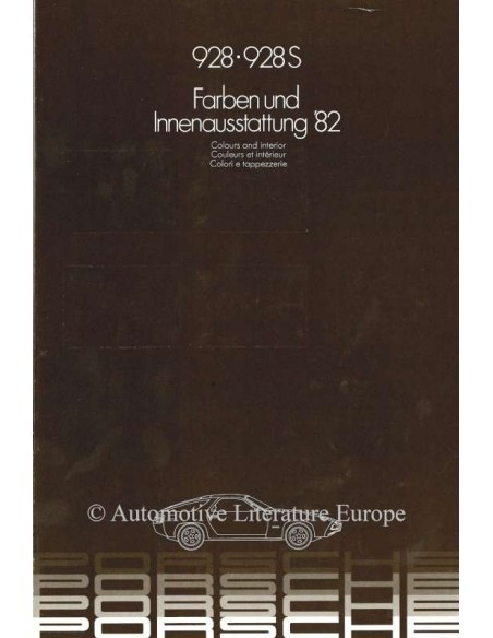 1982 PORSCHE 928 & 928S KLEUREN & INTERIEUR BROCHURE