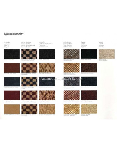 1983 PORSCHE 928S FARBEN & INNENAUSSTATTUNG PROSPEKT