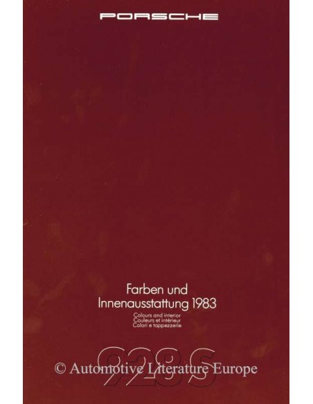 1983 PORSCHE 928S FARBEN & INNENAUSSTATTUNG PROSPEKT