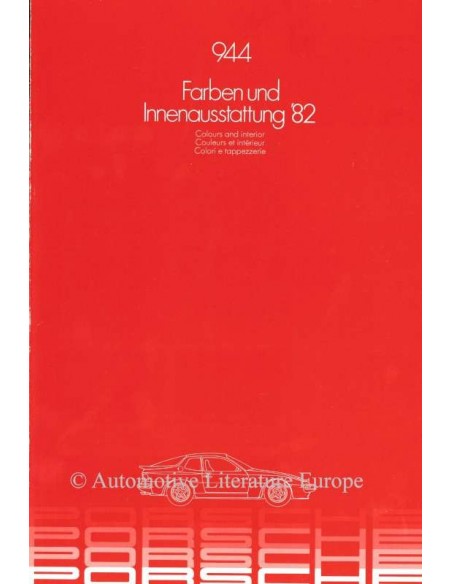 1983 PORSCHE 944 COLOURS & INTERIOR BROCHURE