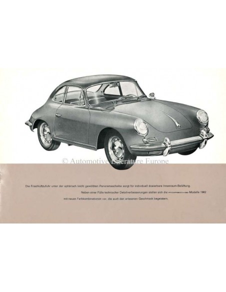 1962 PORSCHE 356 B PROSPEKT DEUTSCH