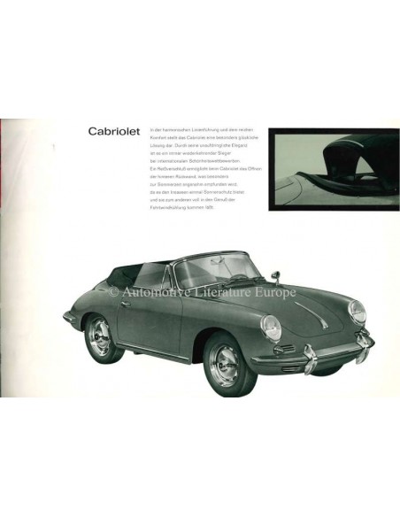 1963 PORSCHE 356 B BROCHURE GERMAN