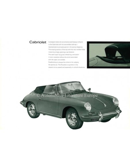 1963 PORSCHE 356 B BROCHURE ENGELS