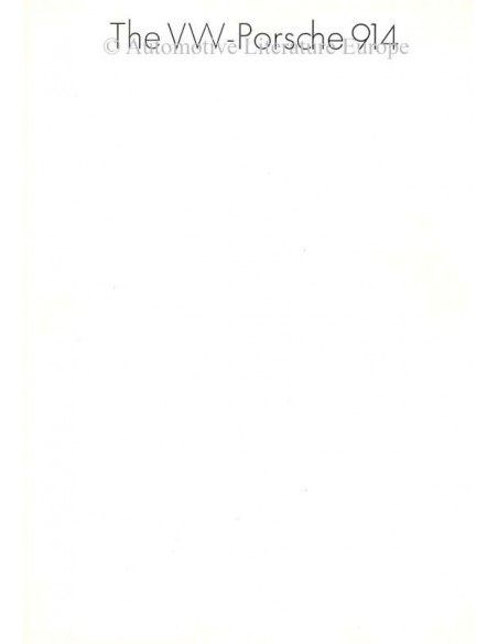 1969 VW-PORSCHE 914 BROCHURE ENGLISH