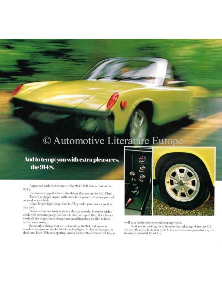 1973 PORSCHE 914 BROCHURE ENGELS