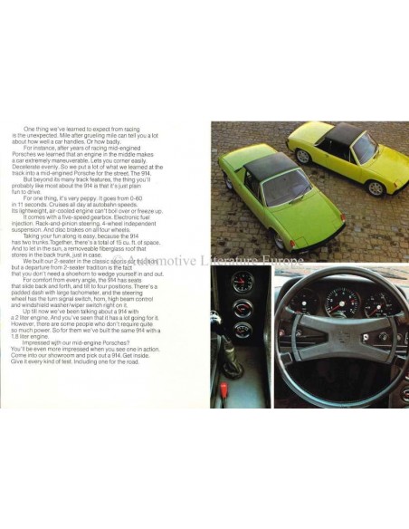 1974 PORSCHE 914 PROSPEKT ENGLISCH