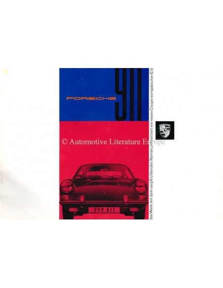 1964 PORSCHE 911 BROCHURE DUITS