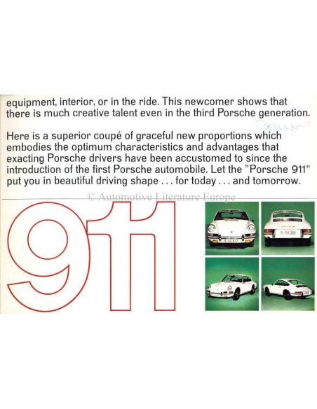 1965 PORSCHE 911 BROCHURE ENGELS