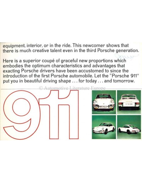 1965 PORSCHE 911 BROCHURE ENGLISH