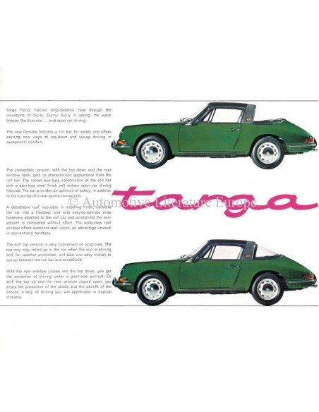 1965 PORSCHE 911 | 912 TARGA BROCHURE
