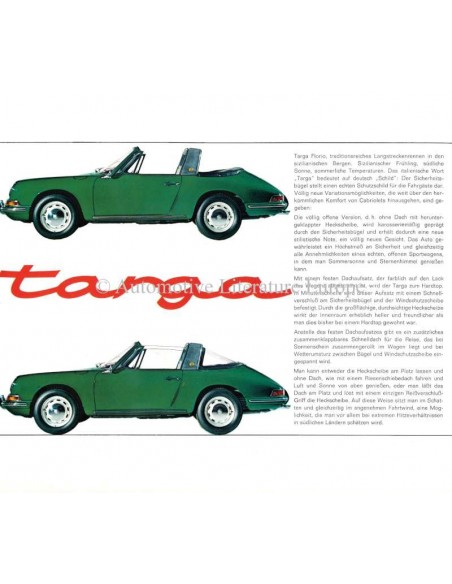 1965 PORSCHE 911 | 912 TARGA BROCHURE