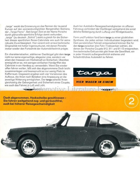 1966 PORSCHE TARGA PROSPEKT DEUTSCH