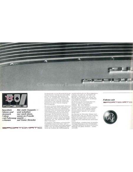 1967 PORSCHE 911S SPORTOMATIC BROCHURE DUITS