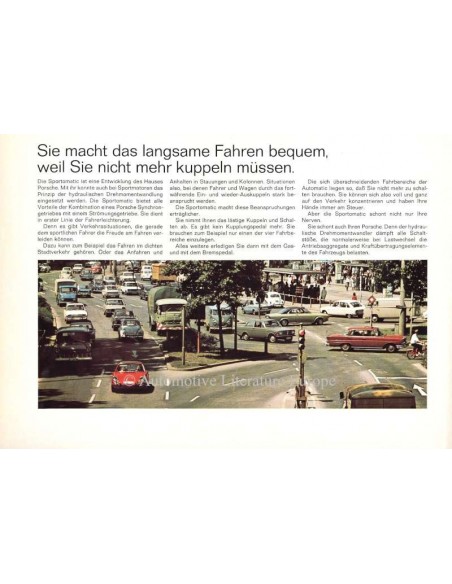 1969 PORSCHE 911S SPORTOMATIC BROCHURE GERMAN