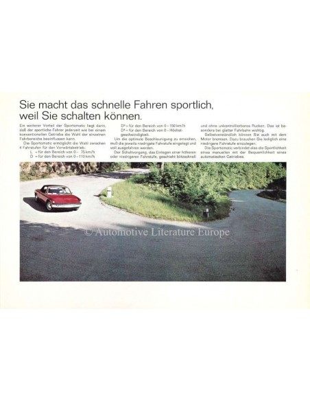 1969 PORSCHE 911S SPORTOMATIC BROCHURE DUITS