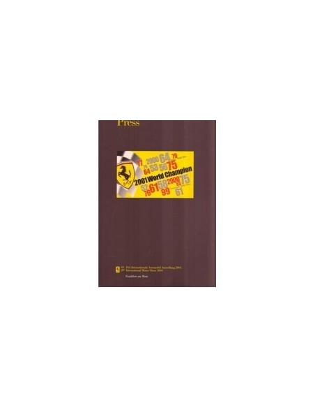 2001 FERRARI 59E IAA 2001 PRESS BROCHURE PROSPEKT 1736/01