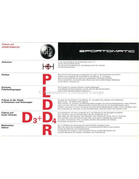 1968 PORSCHE 911T & 911E SPORTOMATIC BROCHURE GERMAN