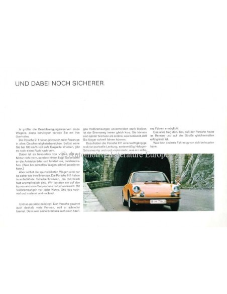 1969 PORSCHE 911 BROCHURE GERMAN