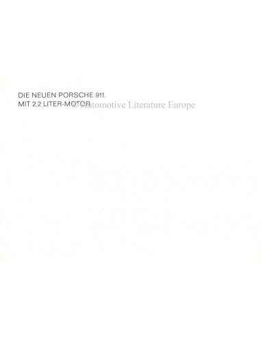 1969 PORSCHE 911 BROCHURE DUITS