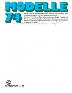 1974 VW-PORSCHE PROGRAMMA BROCHURE DUITS